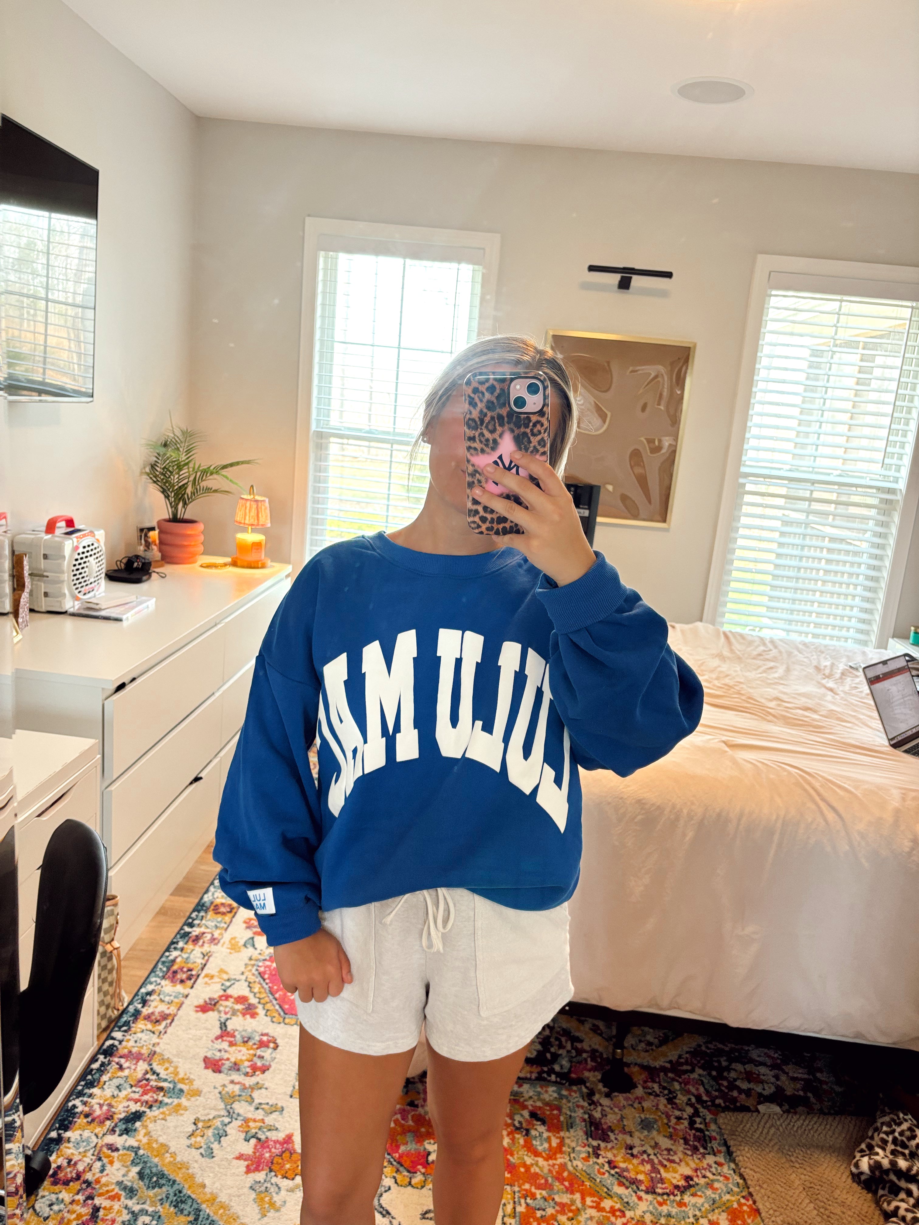Blue Lulu Mac Crew Neck